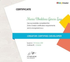 certificación zoho creator certificacion