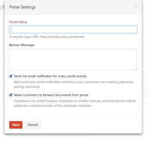 Portal de cliente en Zoho Books y Zoho Invoice