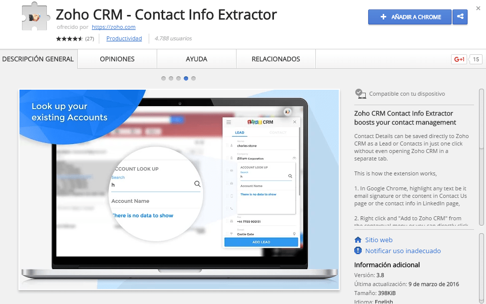 Instalación Contact Info Extractor