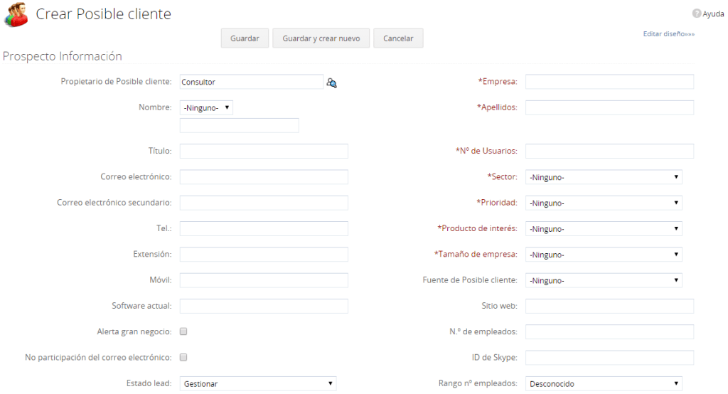 Crear posible cliente en Zoho CRM