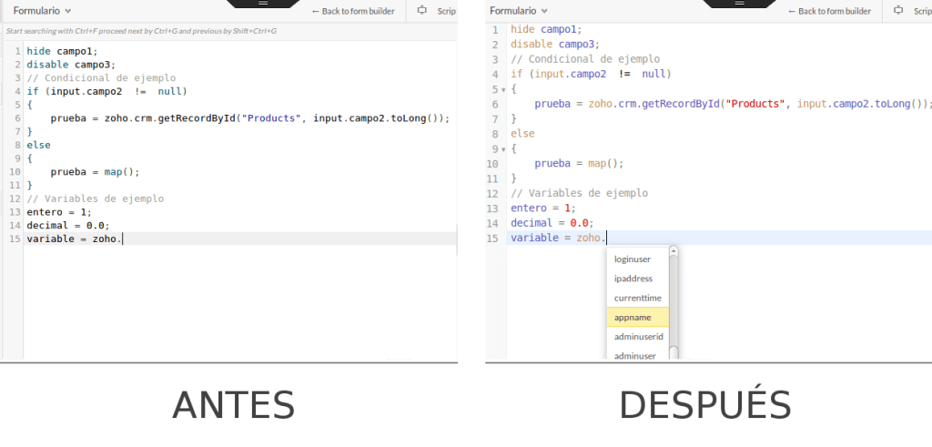 Cambios en Zoho Creator