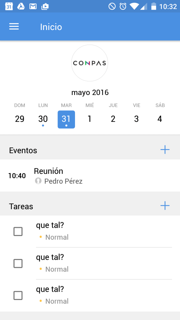 Evento en nuestro móvil