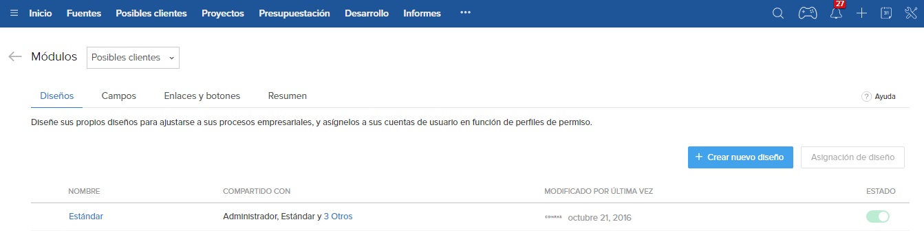 Crear nuevo diseño Crear nuevo diseño