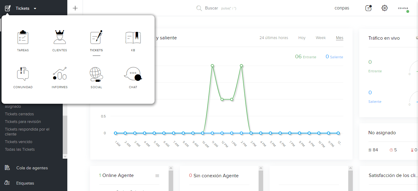Interfaz Zoho Desk Interfaz Zoho Desk