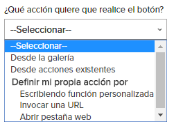 Acciones del botón Acciones del botón
