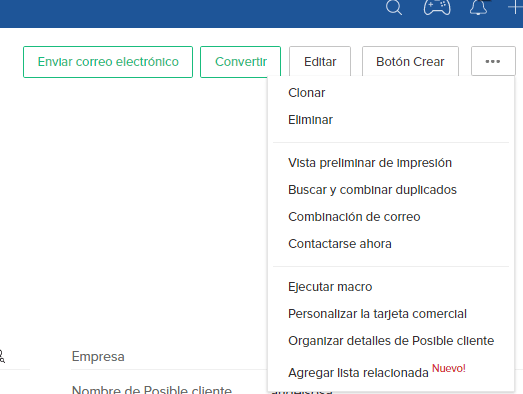 Agregar lista relacionada