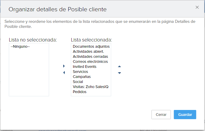 Modificar una lista relacionada