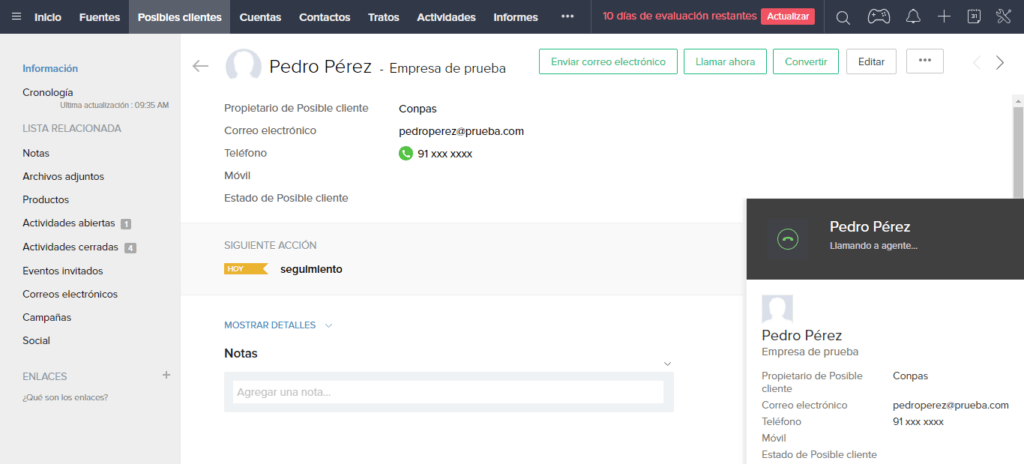 Hacer llamadas desde Zoho CRM Hacer llamadas desde Zoho CRM