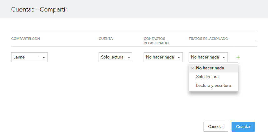 Compartir registros en Zoho CRM