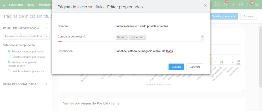 Compartir pantalla de incio Zoho CRM Compartir pantalla de incio Zoho CRM