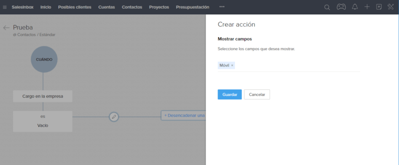 Gestión de acciones en reglas de diseño