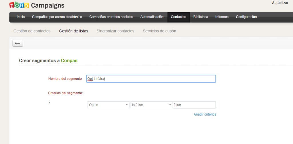 Opt-in falso Opt-in falso