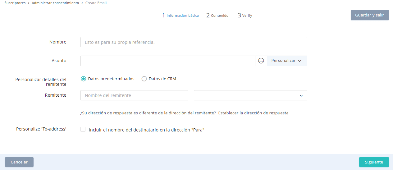 formulario datos basico campaings