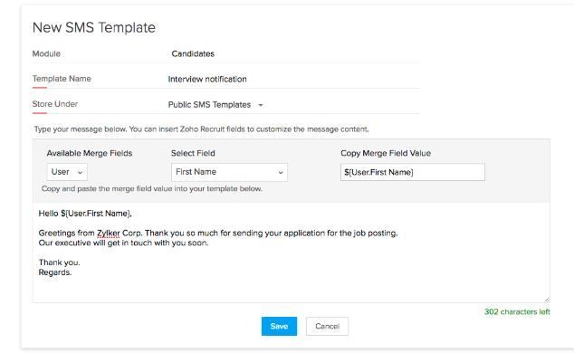 ejemplo de flujo de trabajo en Zoho Recruit