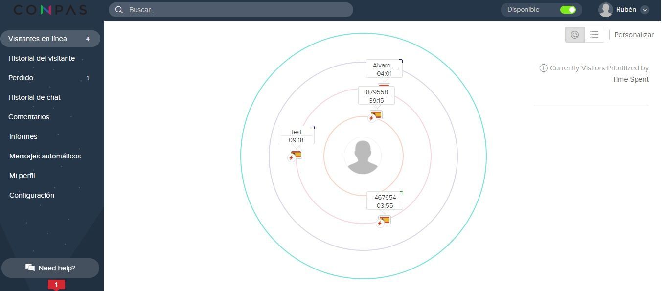 Interfaz Zoho SalesIQ