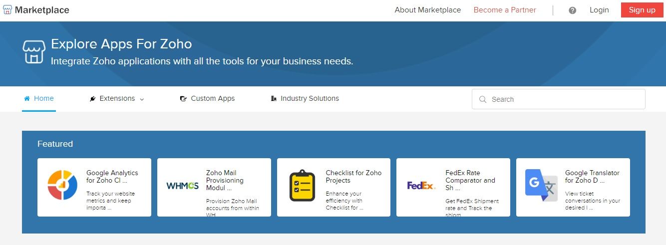Zoho Marketplace