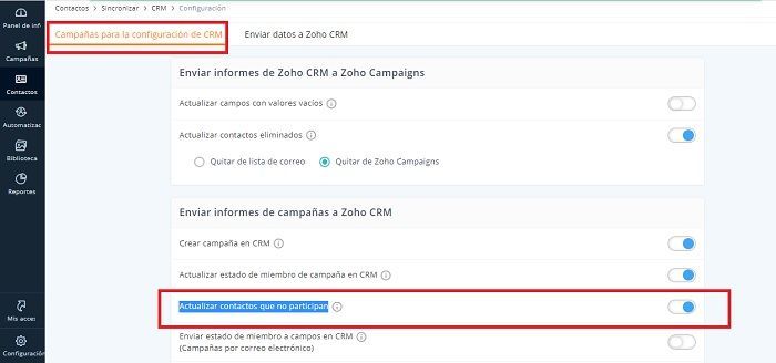 Cómo sincronizar las bajas de Zoho Campaigns con Zoho CRM
