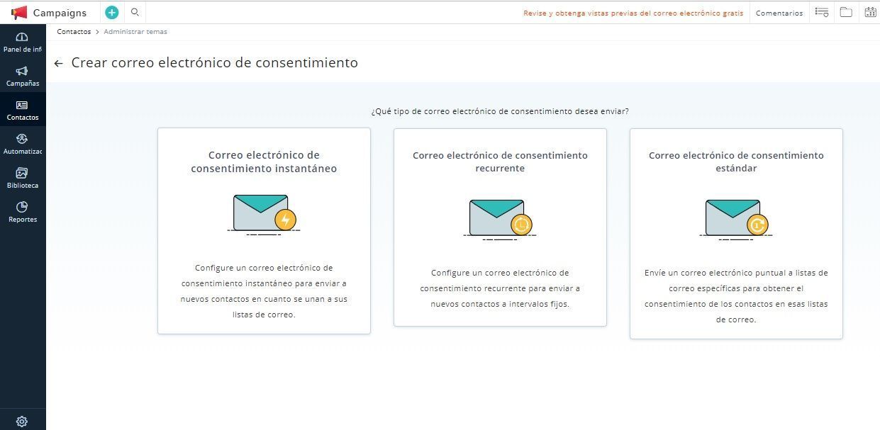 Zoho Campaigns le ayuda con la RGPD Zoho Campaigns le ayuda con la RGPD