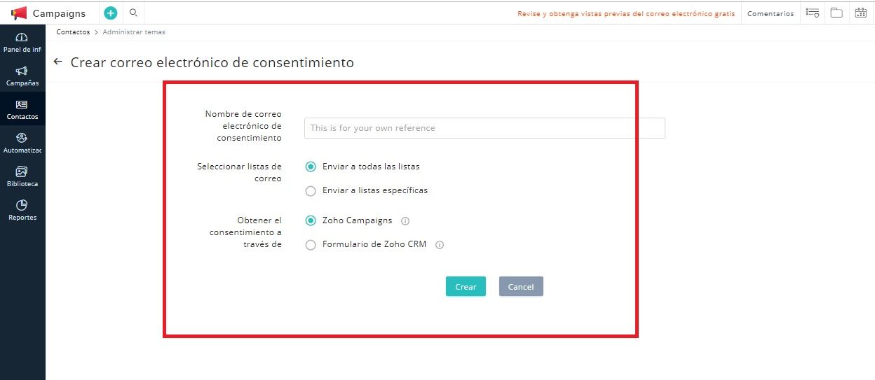 Zoho Campaigns le ayuda con la RGPD Zoho Campaigns le ayuda con la RGPD