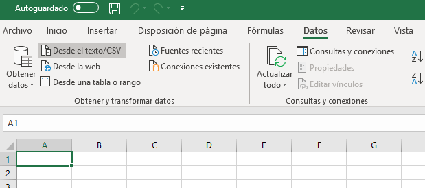 Datos desde texto csv