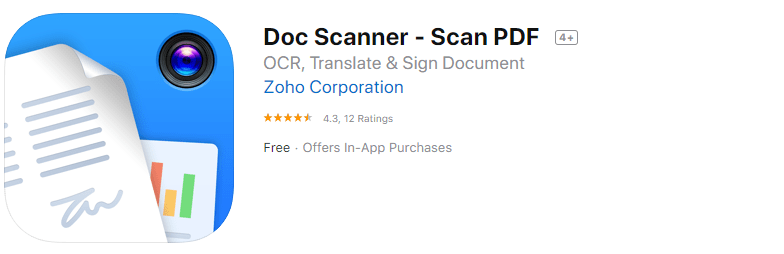 Zoho Doc Scanner: con el documentos
